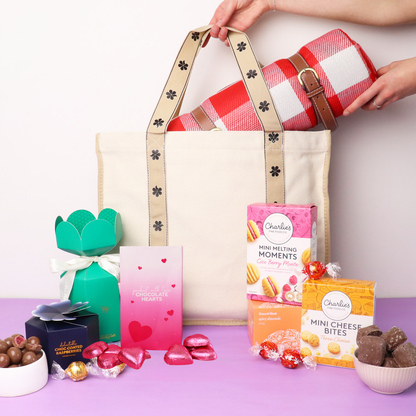 Valentine's Gourmet Picnic Gift Tote