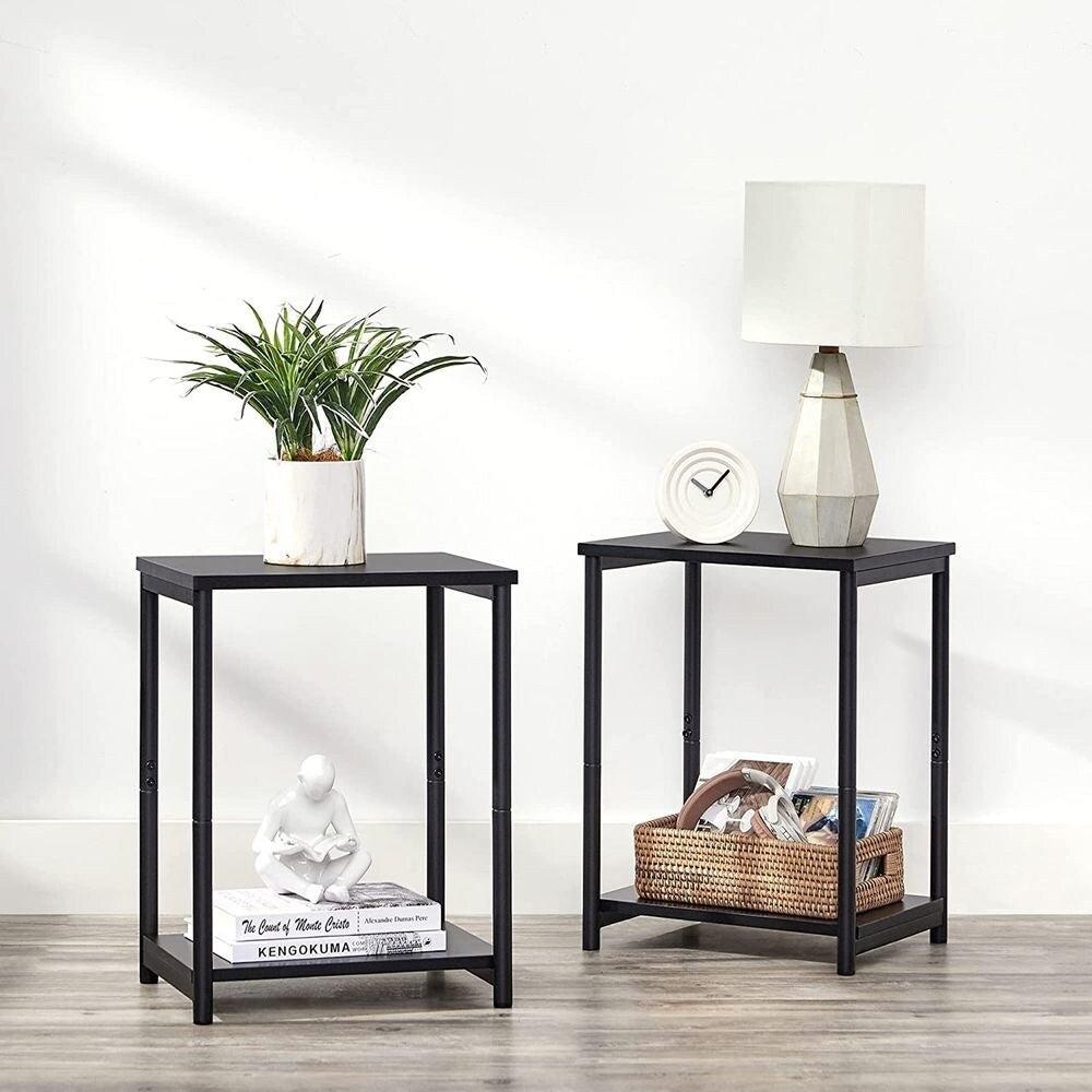 VASAGLE Bed Side Tables End Table (Black)