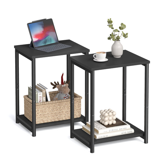 VASAGLE Bed Side Tables End Table (Black)