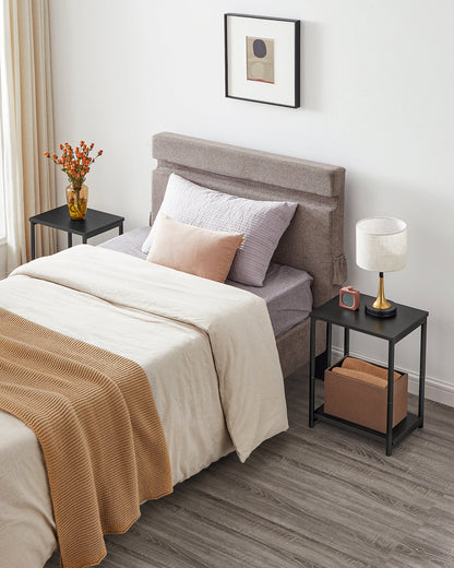 VASAGLE Bed Side Tables End Table (Black)