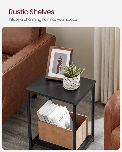 VASAGLE Bed Side Tables End Table (Black)