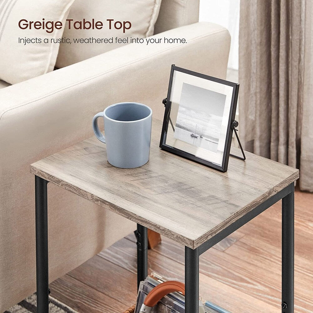 VASAGLE Bed Side Tables End Table (Greige)