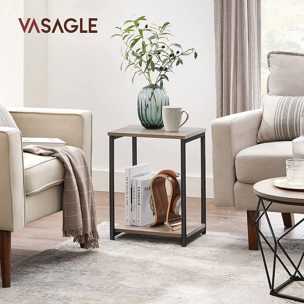 VASAGLE Bed Side Tables End Table (Greige)
