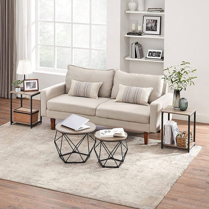 VASAGLE Bed Side Tables End Table (Greige)