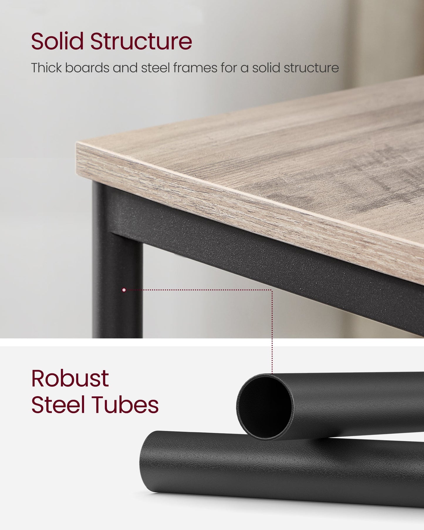 VASAGLE Bed Side Tables End Table (Greige)