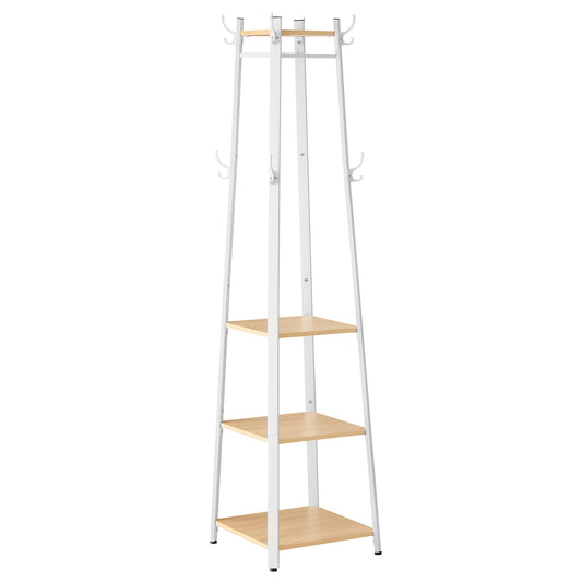 VASAGLE Industrial Coat Rack Stand - Oak