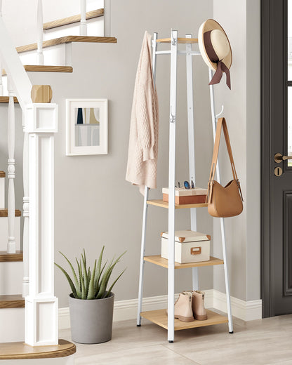 VASAGLE Industrial Coat Rack Stand - Oak