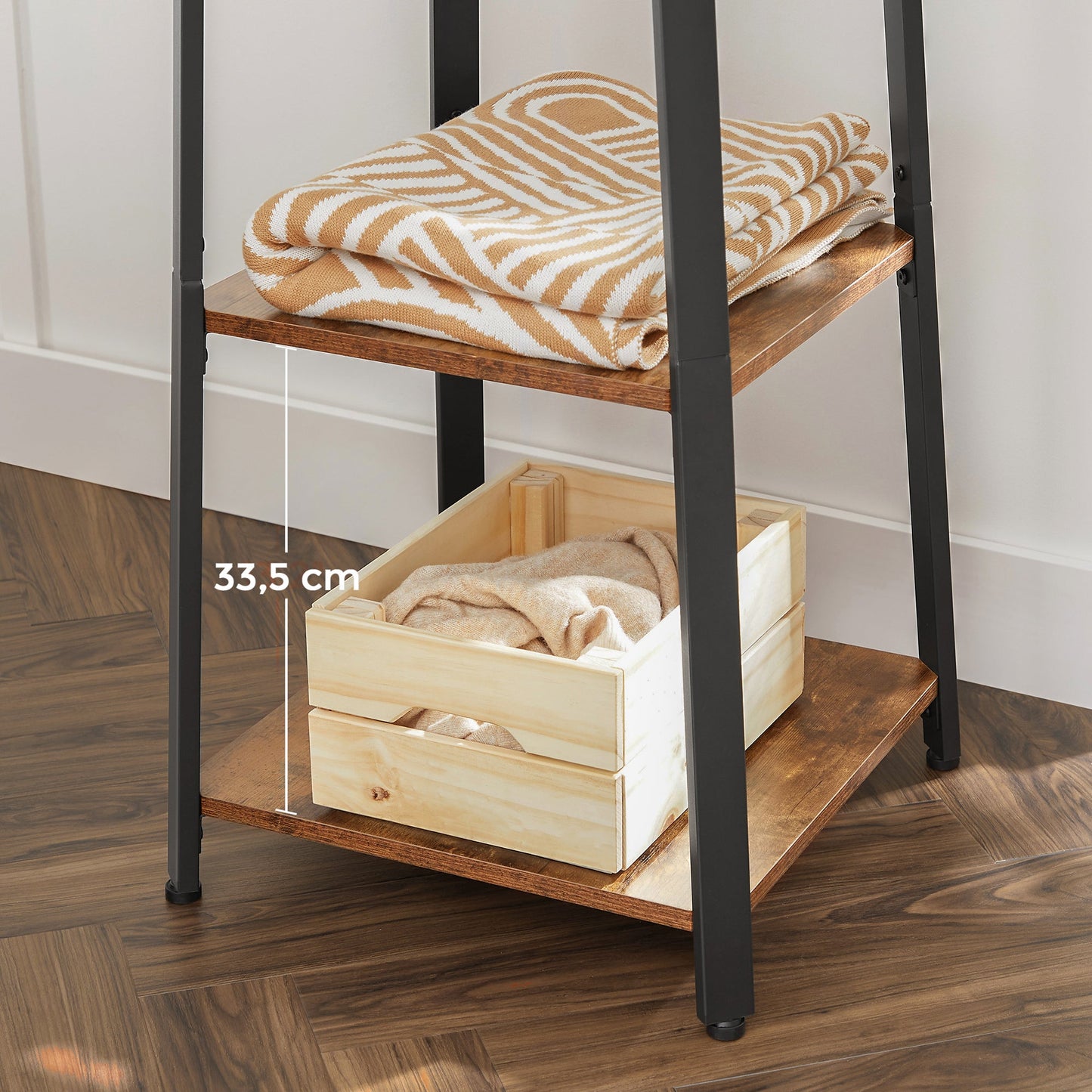 VASAGLE Industrial Coat Rack Stand - Rustic Brown