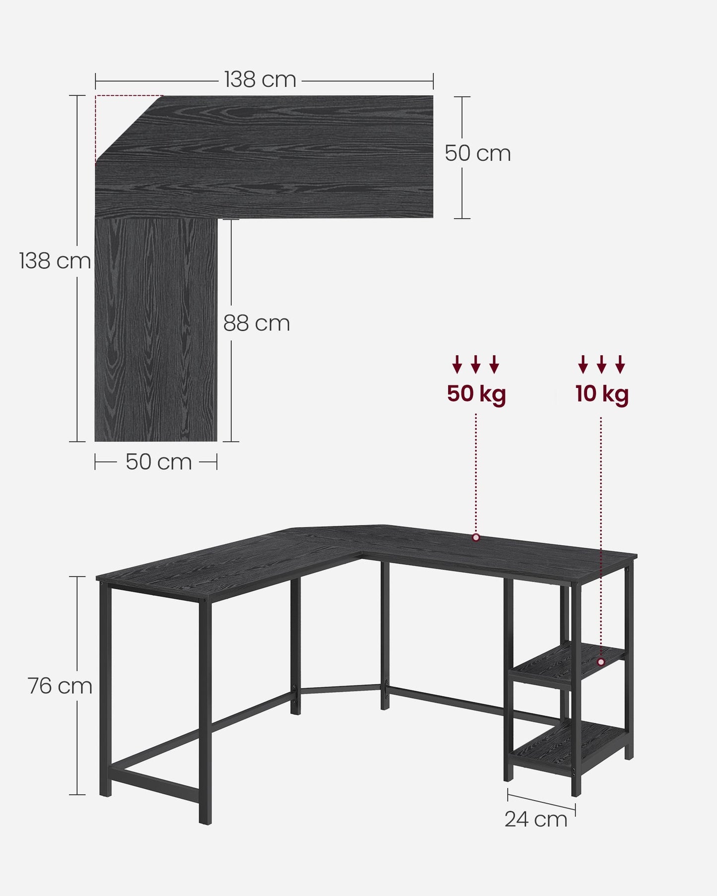 VASAGLE Computer Desk Table