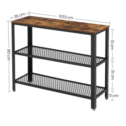 VASAGLE Industrial Console Table Hallway Table With Shelves