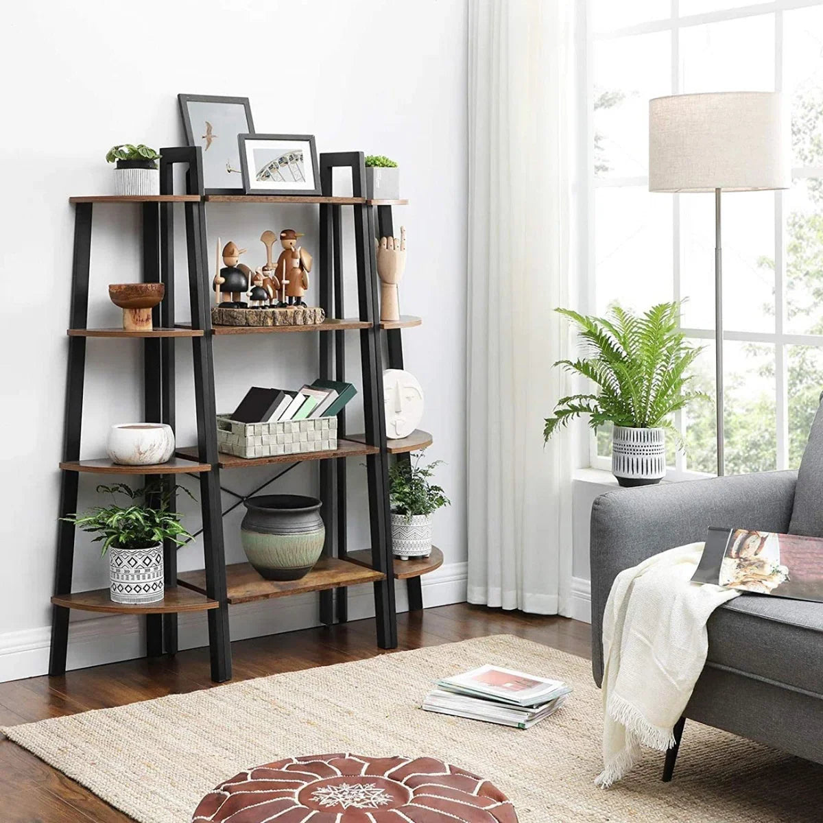 VASAGLE Corner Shelf 4-Tier Storage Rack