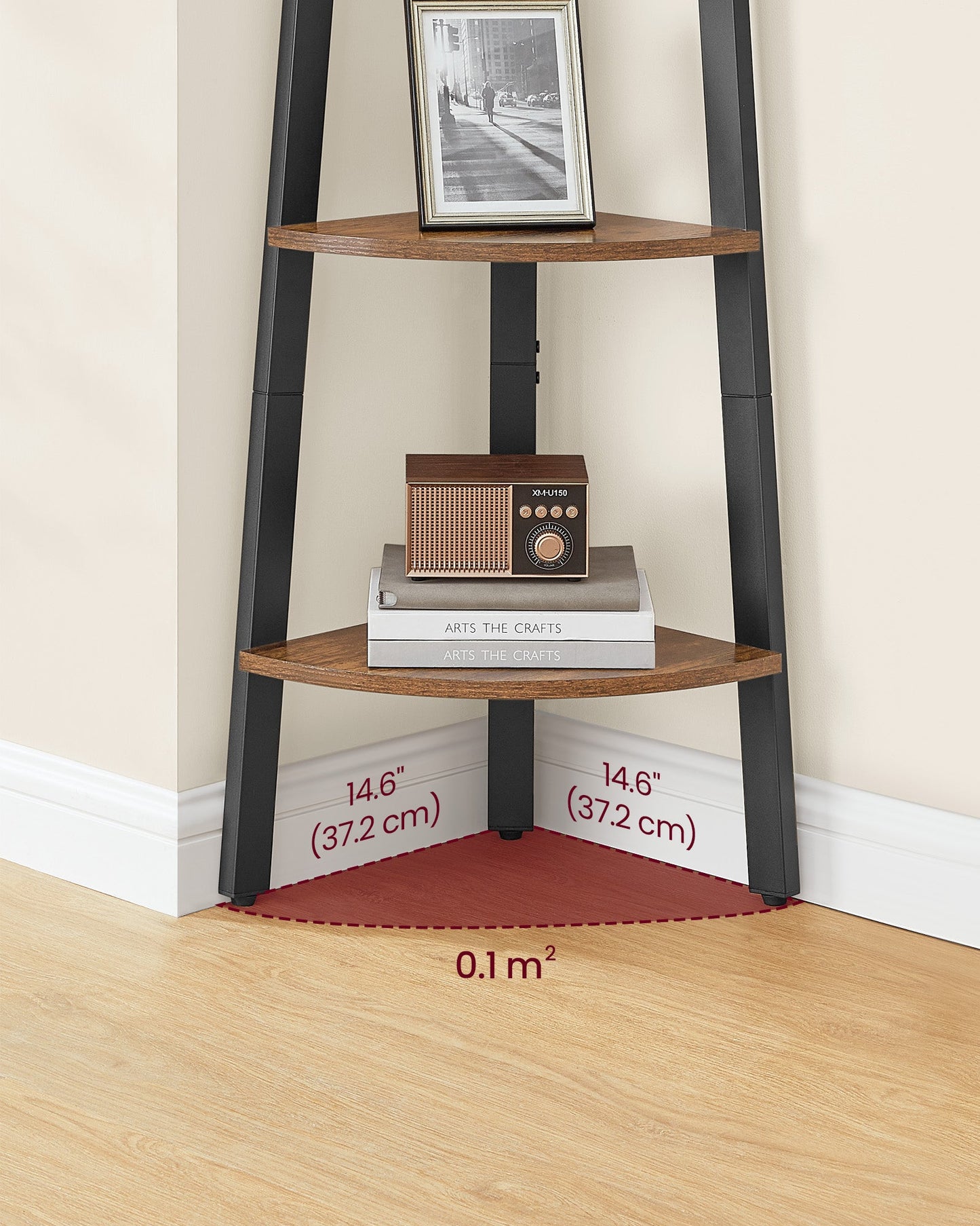 VASAGLE Corner Shelf 4-Tier Storage Rack