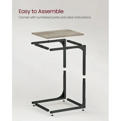 Vasagle C-Shaped End Table Bedside Laptop Table - Greige