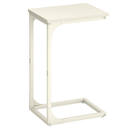Vasagle C-Shaped End Table Bedside Laptop Table - Cream White