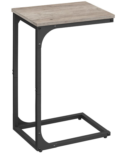 Vasagle C-Shaped End Table Bedside Laptop Table - Greige