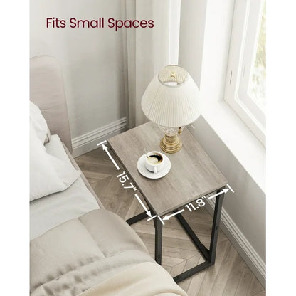 Vasagle C-Shaped End Table Bedside Laptop Table - Greige