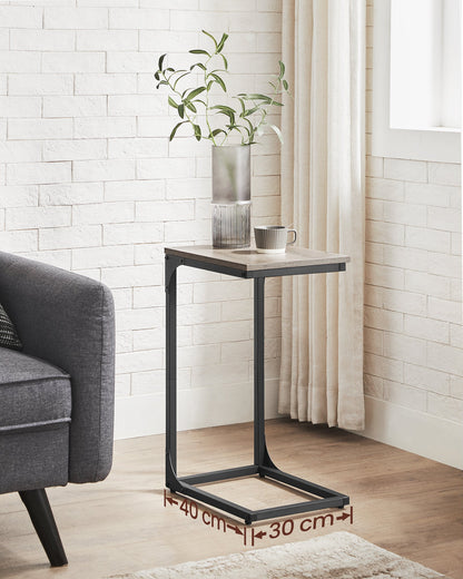 Vasagle C-Shaped End Table Bedside Laptop Table - Greige