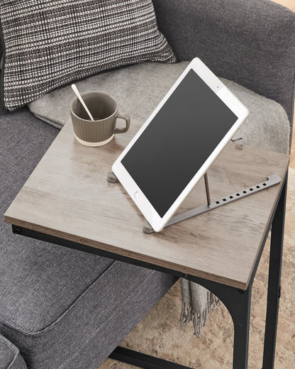 Vasagle C-Shaped End Table Bedside Laptop Table - Greige