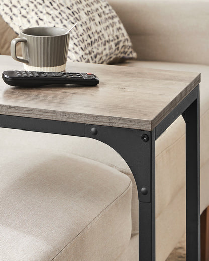 Vasagle C-Shaped End Table Bedside Laptop Table - Greige