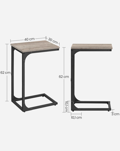 Vasagle C-Shaped End Table Bedside Laptop Table - Greige