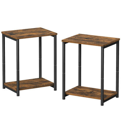 VASAGLE Bed Side Tables End Table (Rustic Brown)