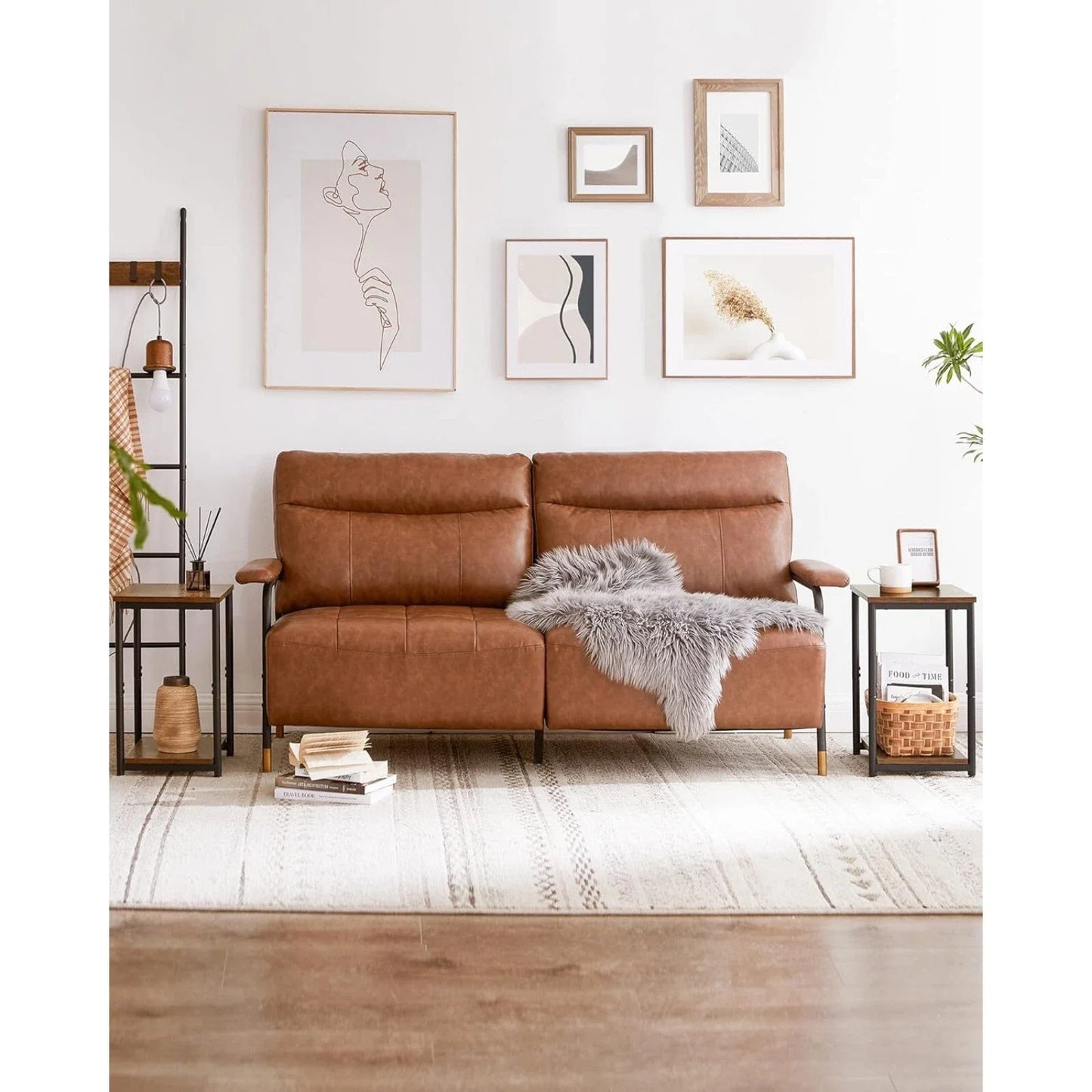 VASAGLE Bed Side Tables End Table (Rustic Brown)