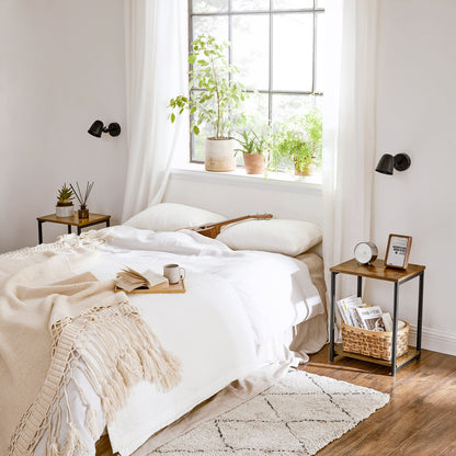 VASAGLE Bed Side Tables End Table (Rustic Brown)