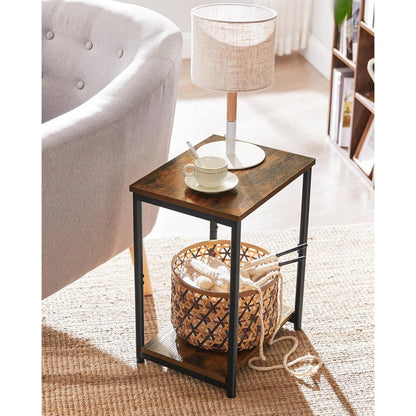 VASAGLE Bed Side Tables End Table (Rustic Brown)