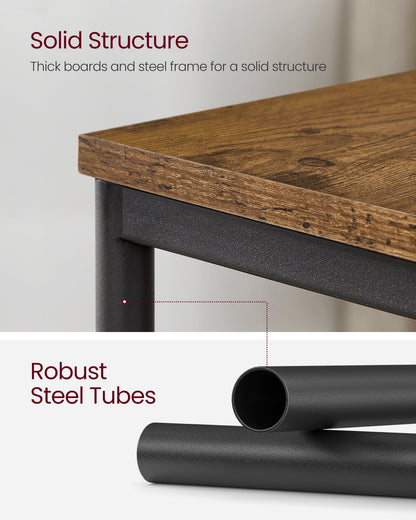 VASAGLE Bed Side Tables End Table (Rustic Brown)