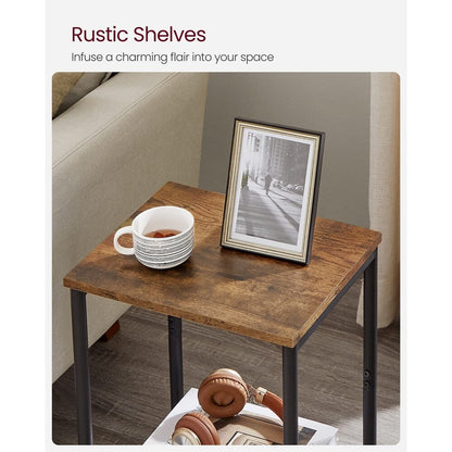 VASAGLE Bed Side Tables End Table (Rustic Brown)