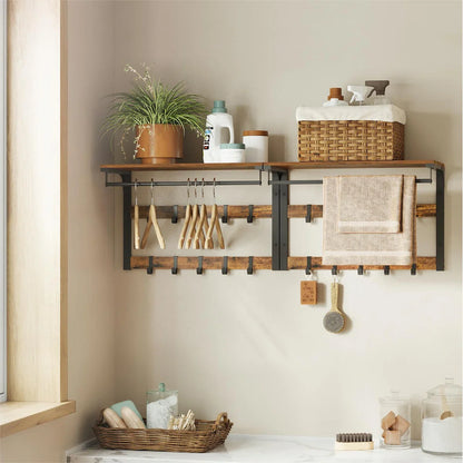 VASAGLE Wall Mounted Coat Rack Hanging Shelf