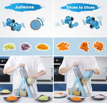 Vegetable Slicer, Multifunctional Veg Chopper with 4 Cutter Modes