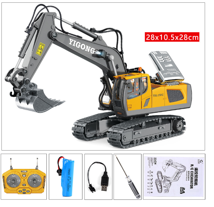 YIGONG 11-channel alloy remote control excavator