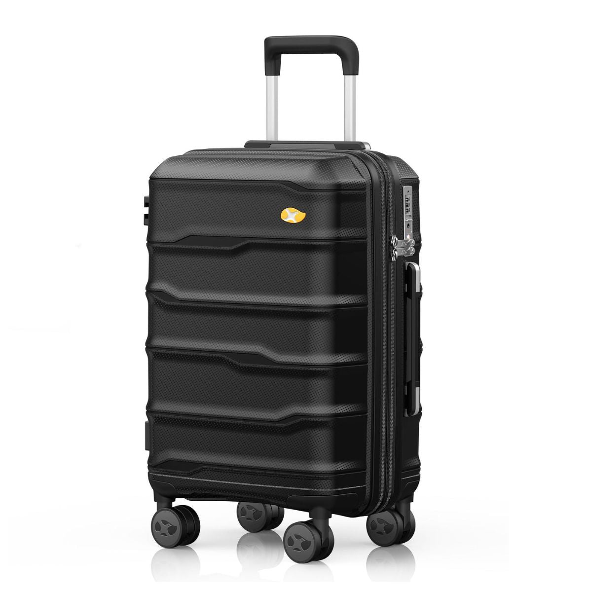 Black Large Check In Luggage - Lightweight Hard Case Expandable Travel Suitcase | VoyEdge | 76 cm