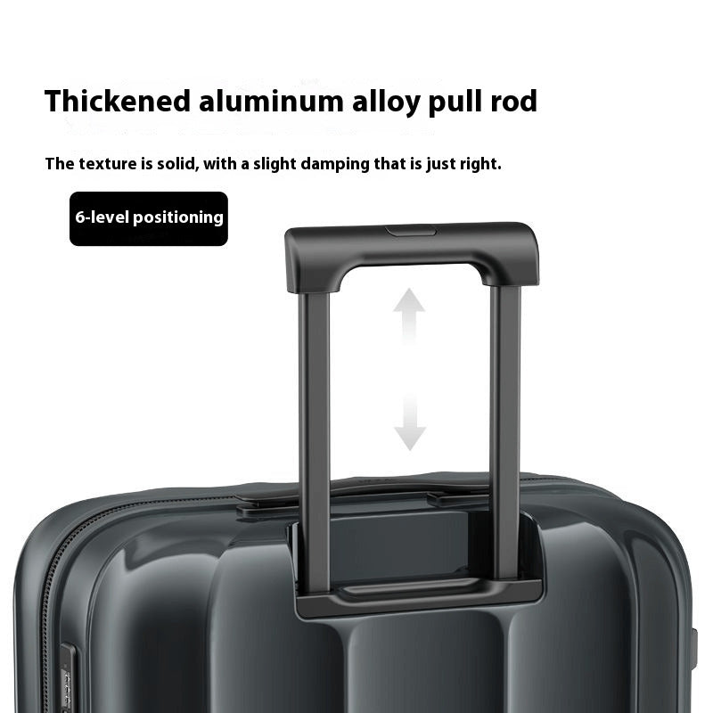 Black Large Suitcase - Lightweight Hard Case Checked Luggage for International Travel | VoyageX | 77 cm