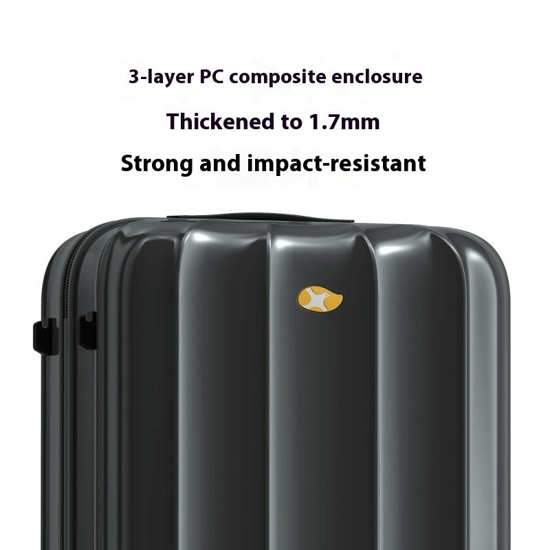 Medium Check In Luggage - Hard Shell Lightweight Travel Suitcase - Black | VoyageX | 66 cm
