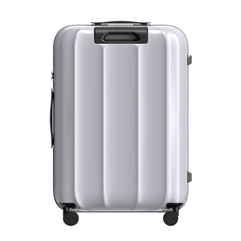 Carry On Luggage - Lightweight Hardside Hand Cabin Suitcase | VoyageX | Silver | 57 cm