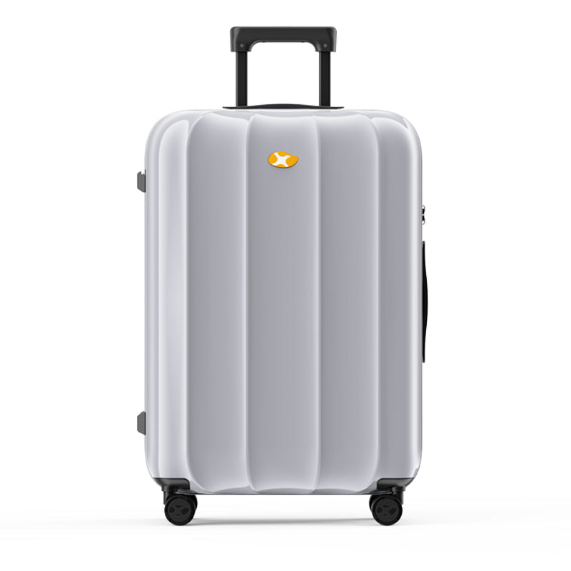 Carry On Luggage - Lightweight Hardside Hand Cabin Suitcase | VoyageX | Silver | 57 cm