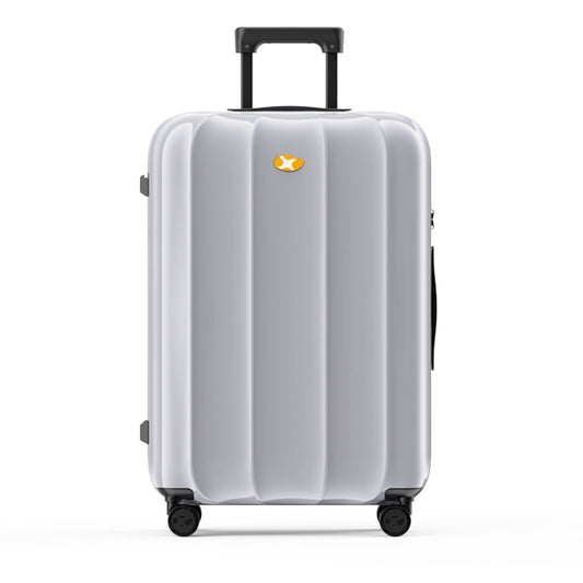 Large Travel Suitcase - Lightweight Hard Case Check In Luggage | VoyageX | Silver | 77 cm
