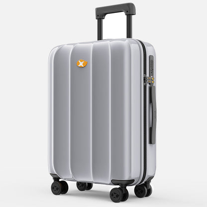 Carry On Luggage - Lightweight Hardside Hand Cabin Suitcase | VoyageX | Silver | 57 cm