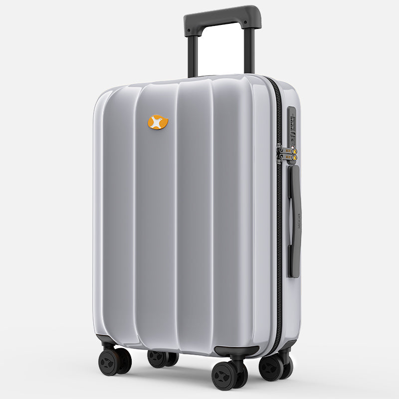 Large Travel Suitcase - Lightweight Hard Case Check In Luggage | VoyageX | Silver | 77 cm