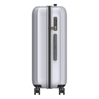 Carry On Luggage - Lightweight Hardside Hand Cabin Suitcase | VoyageX | Silver | 57 cm