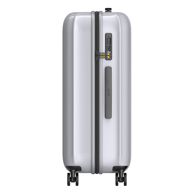 Medium Checked Luggage - Hard Shell Lightweight Suitcase for International Travel | VoyageX | Silver | 66 cm