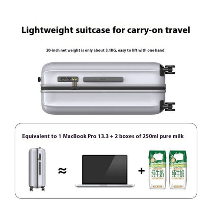 Carry On Luggage - Lightweight Hardside Hand Cabin Suitcase | VoyageX | Silver | 57 cm