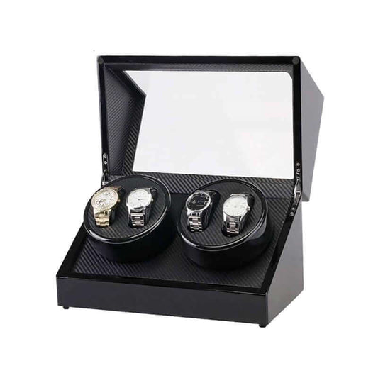 Automatic Quad Watch Winder Wood Display Box Motor Rotation Storage - The Shopsite