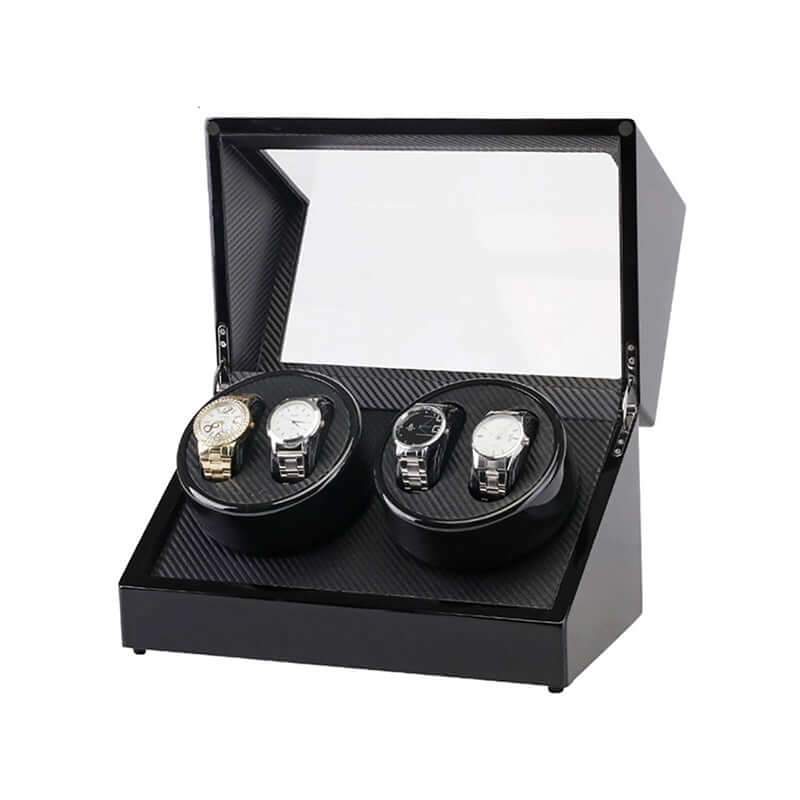 Automatic Quad Watch Winder Wood Display Box Motor Rotation Storage - The Shopsite