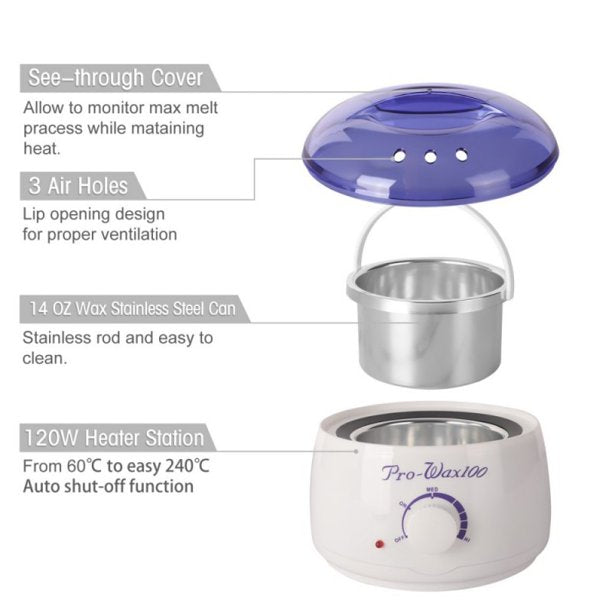 Wax Machine Wax Warmer Kit Hair Remover with Wax Beans - The Shopsite