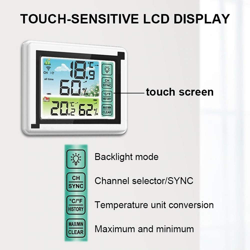 Wireless Weather Station Indoor Outdoor Hygrometer Thermometer