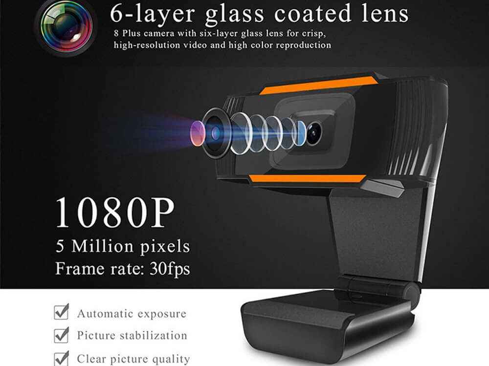 1080P Hd Webcam With Dual Microphones - Webcam For Gaming Conferencing - The Shopsite