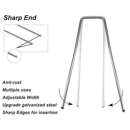 100pcs Weed Mat Pins Galvanised Garden Landscape Staples